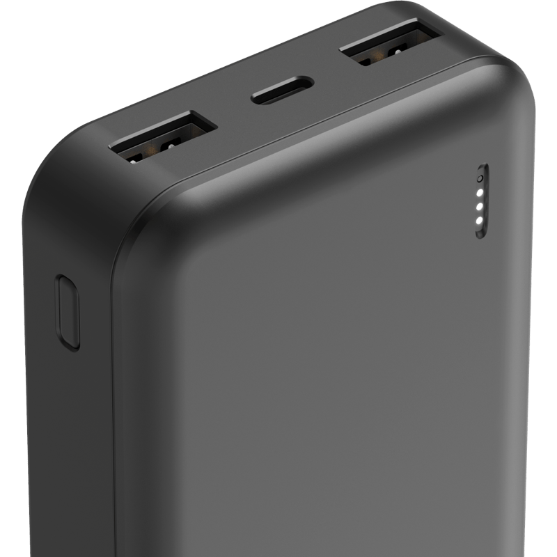 Hama power bank pocket 10000 mAh czarny front prawy skos i od góry